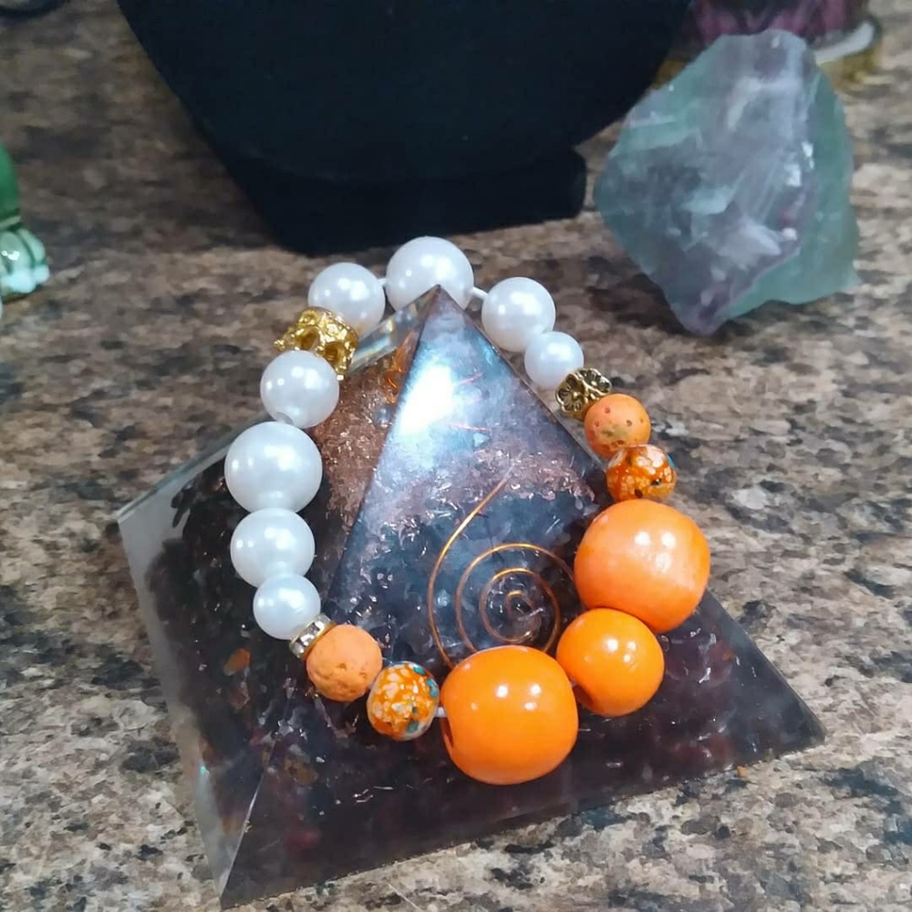 🔥HUGE SALE Orange handmade chakra lava beaded Bracelet